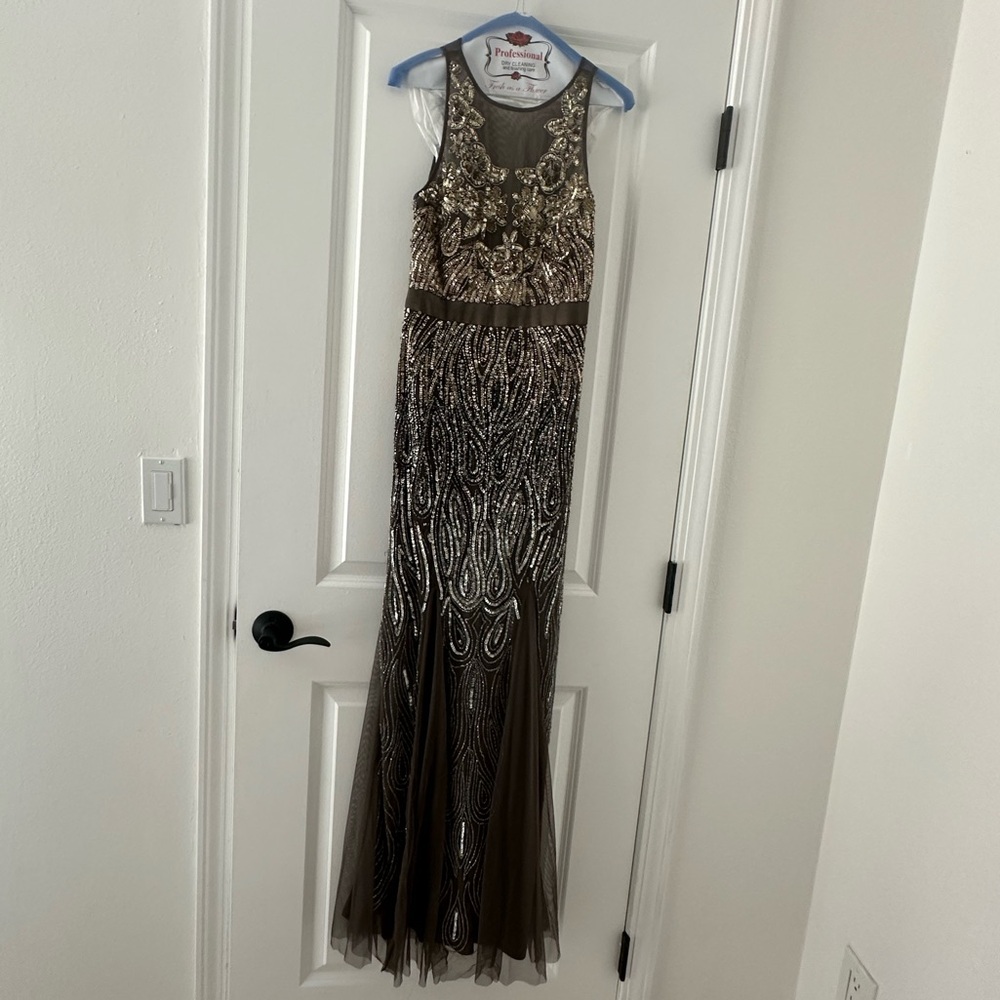 Adrianna Papell Sequin Beaded Gown